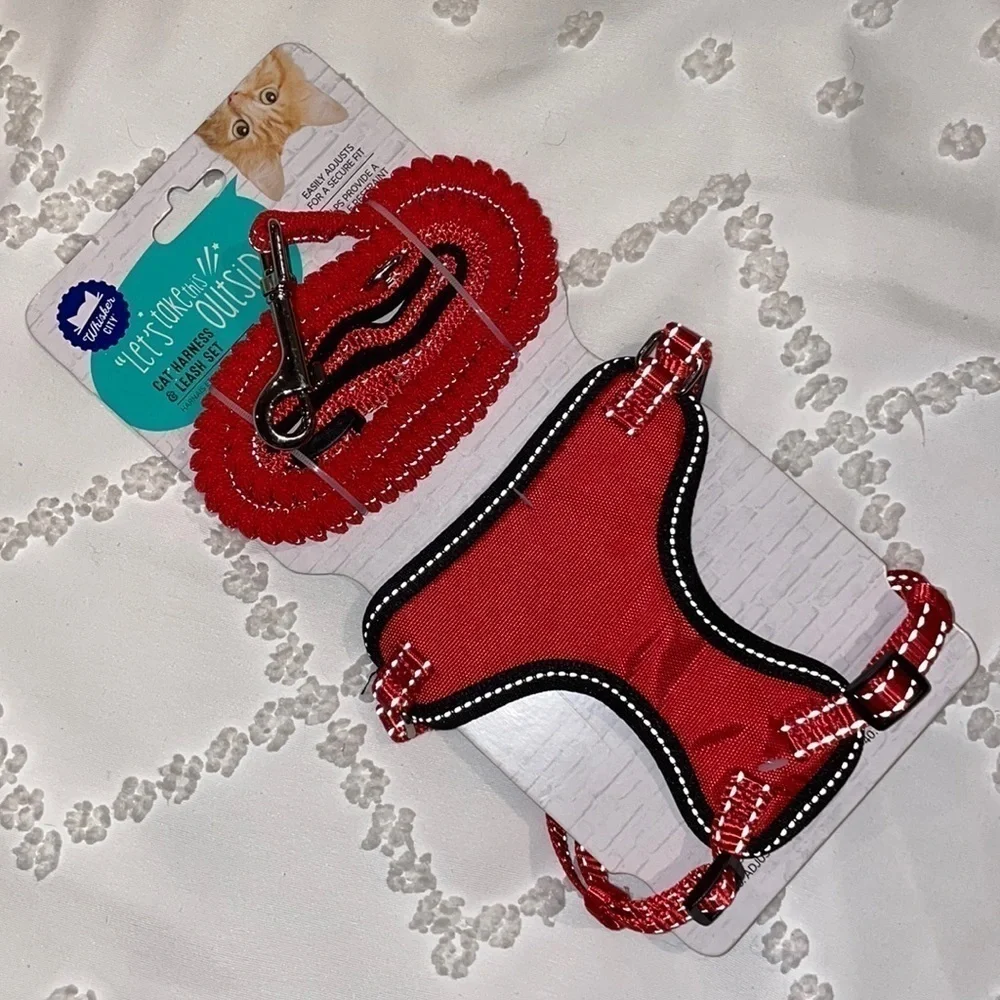 Red Pet Leash & Harness
